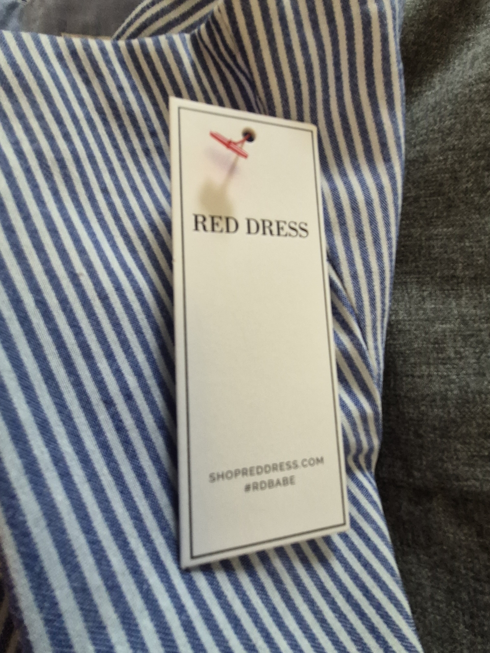 NWT Red Dress Boutique Aura Blue & White Striped Tiered Ruffle Midi Dress - S - Picture 8 of 9